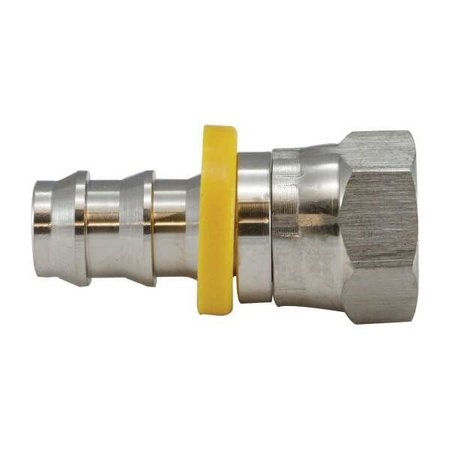 MIDLAND METAL Swivel Hose Adapter, Adapter, 12 Nominal, Barb x SAE 4537 deg Female JIC Flare, 088 Hex, Stainl 30234SS